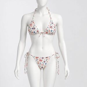 Dippin Daisys Bonjour Print Bikini Three Piece Set S